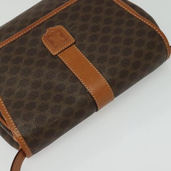 CELINE Macadam Canvas Shoulder Bag Pvc Brown Gold - Picture 6 of 12